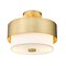 Z-Lite Counterpoint Semi Flush Mount, 2-Light, 13 In.W x 10.75 In.H, Modern Gold/White 495SF13-MGLD - alternate 7